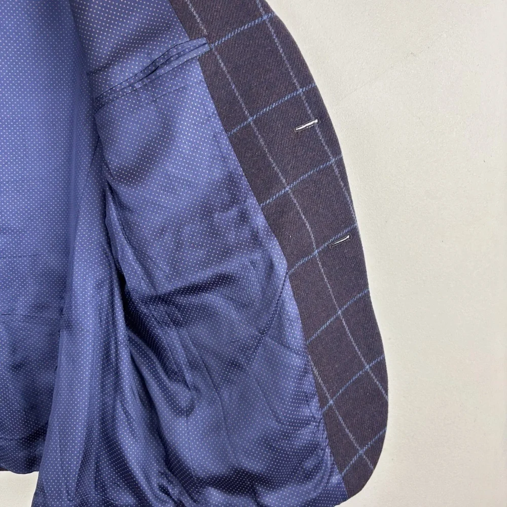 Sand Copenhagen Men’s Virgin Wool Plaid Blazer Sz 52